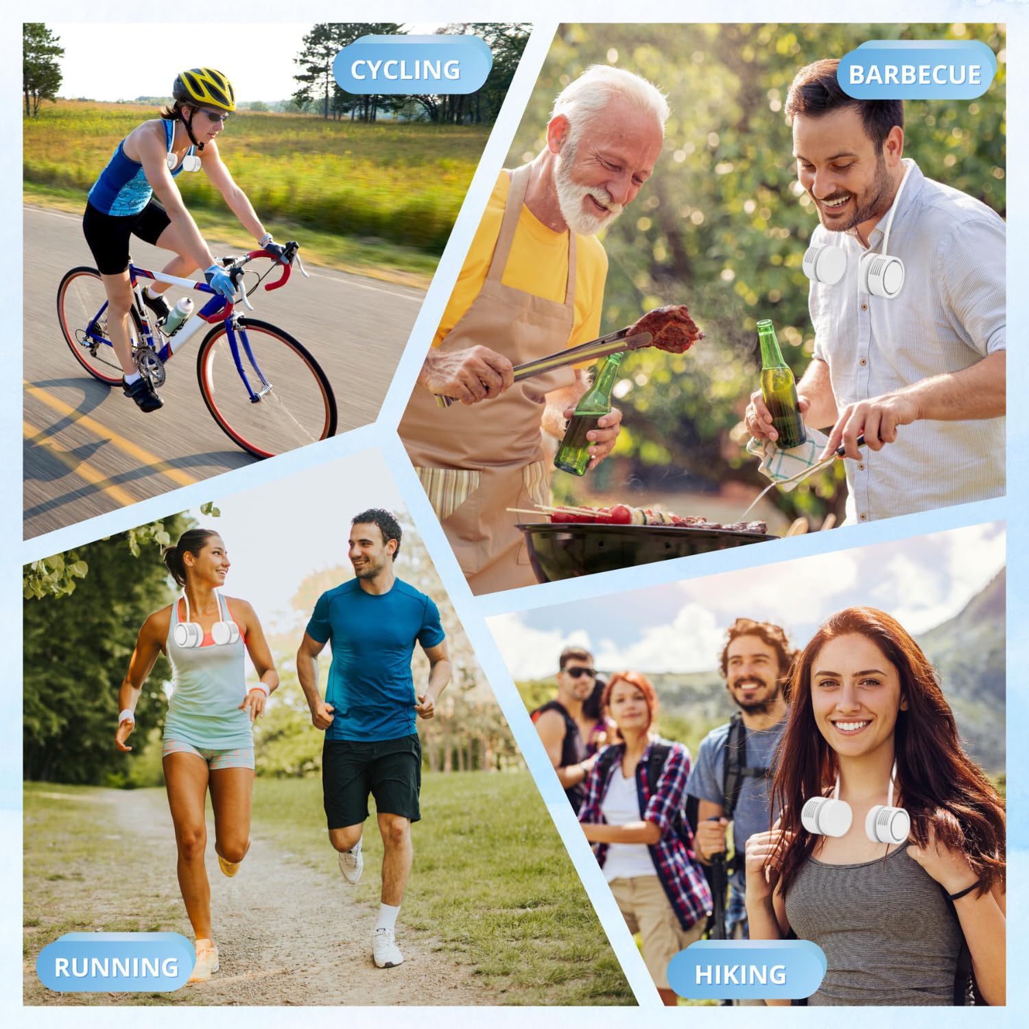 Portable Bladeless Neck Fans, 4000mAh Foldable Rechargeable Bladeless Fan