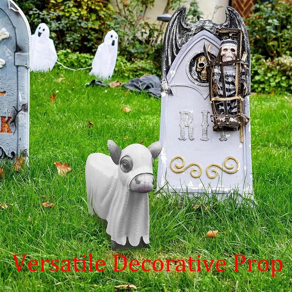 🐄Spooky Ghost Cow Statue