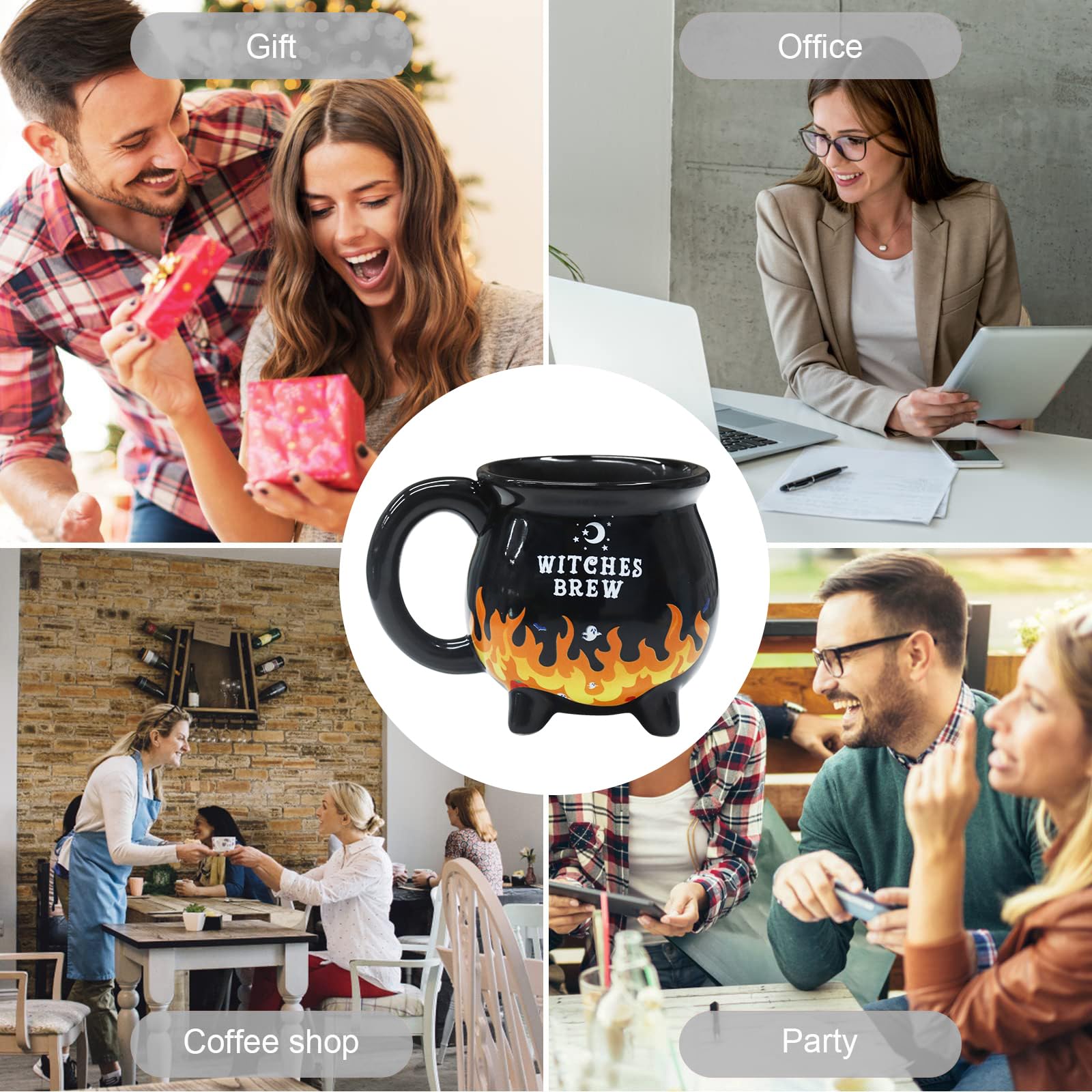 Witch Brew Cauldron Heat Flame Color Changing Coffee Mug