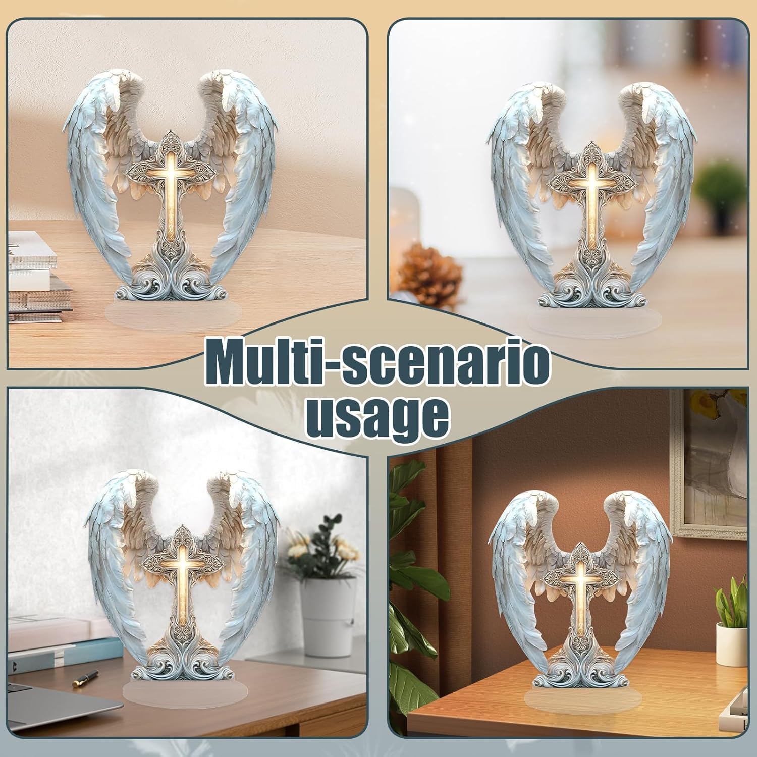 ⭐Gorgeous Angel Wings Cross Decoration