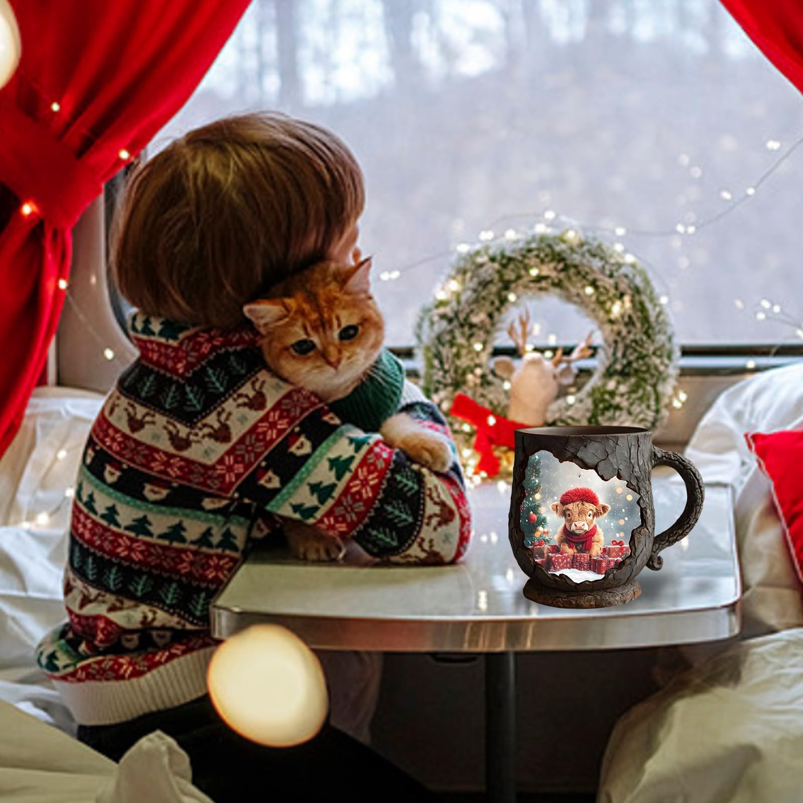 Highland Cow Christmas Mug