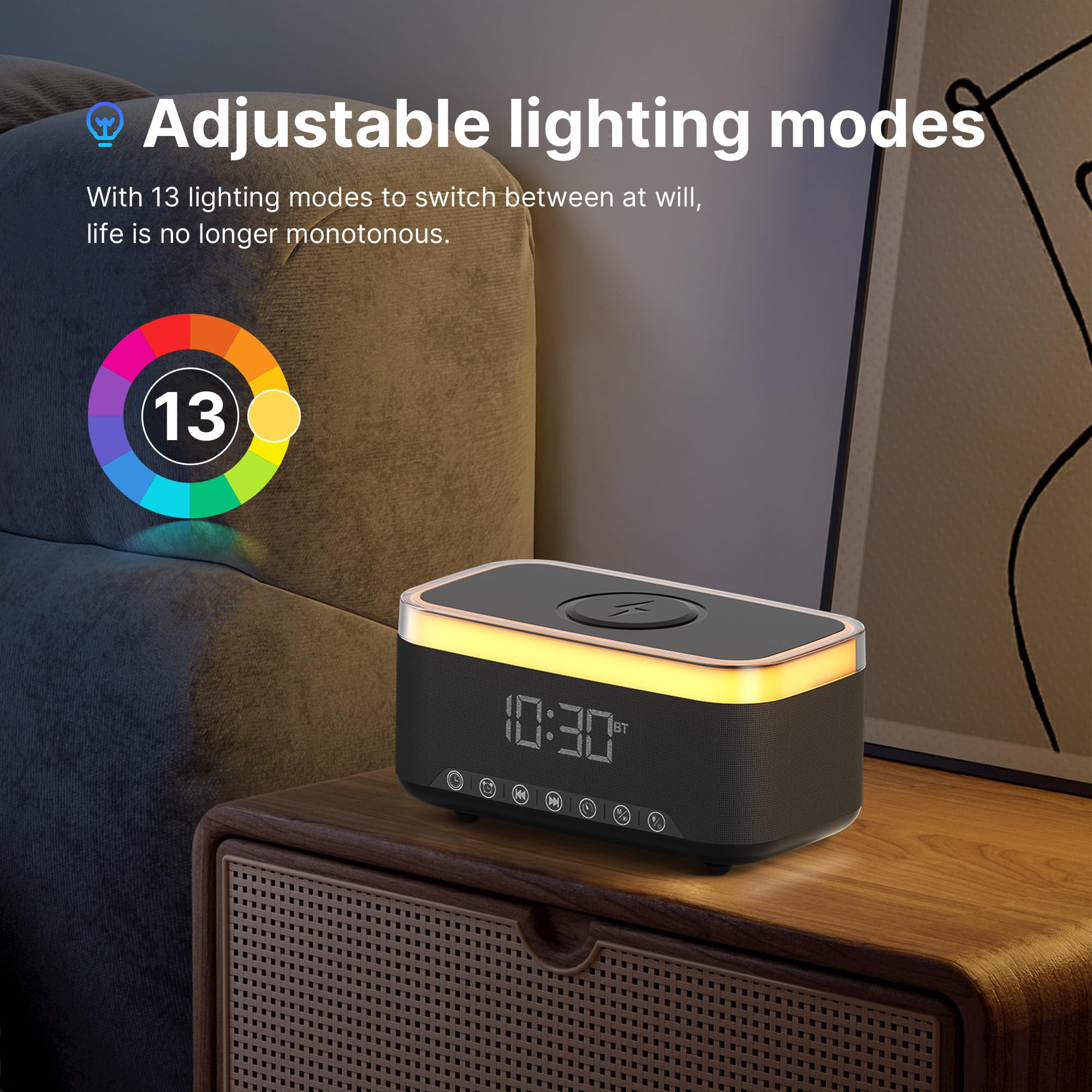 Multifunctional Portable Bluetooth Speaker with 15W Fast Wireless Charging