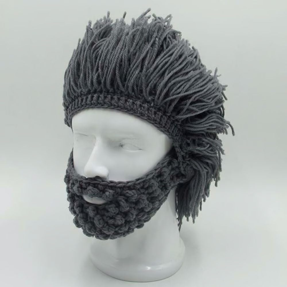 Handmade Crochet Beard and Long Hair Set