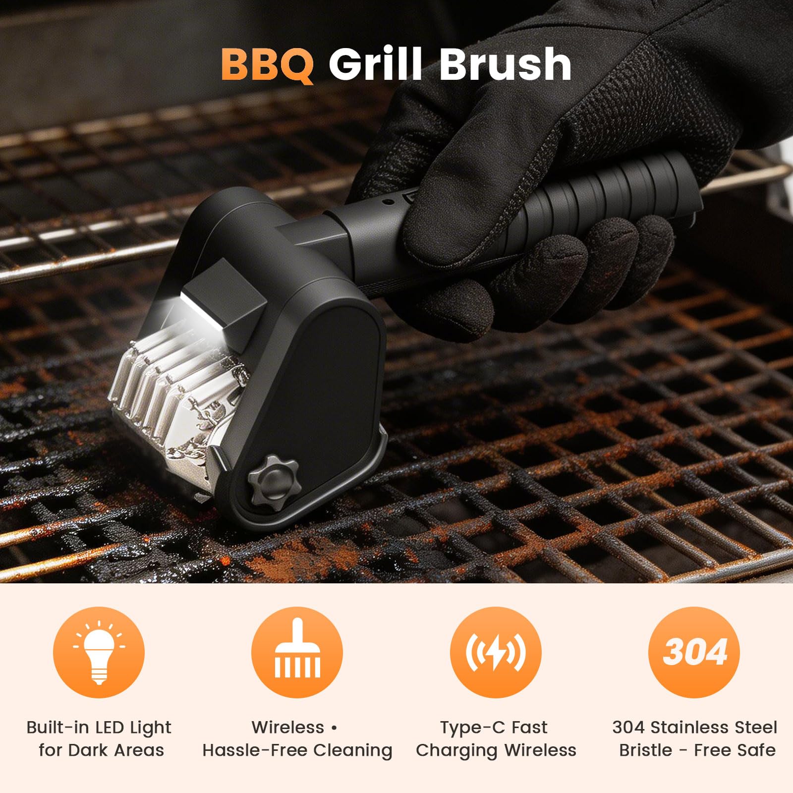 🔥 Bristle-Free Electric Grill Cleaning Brush