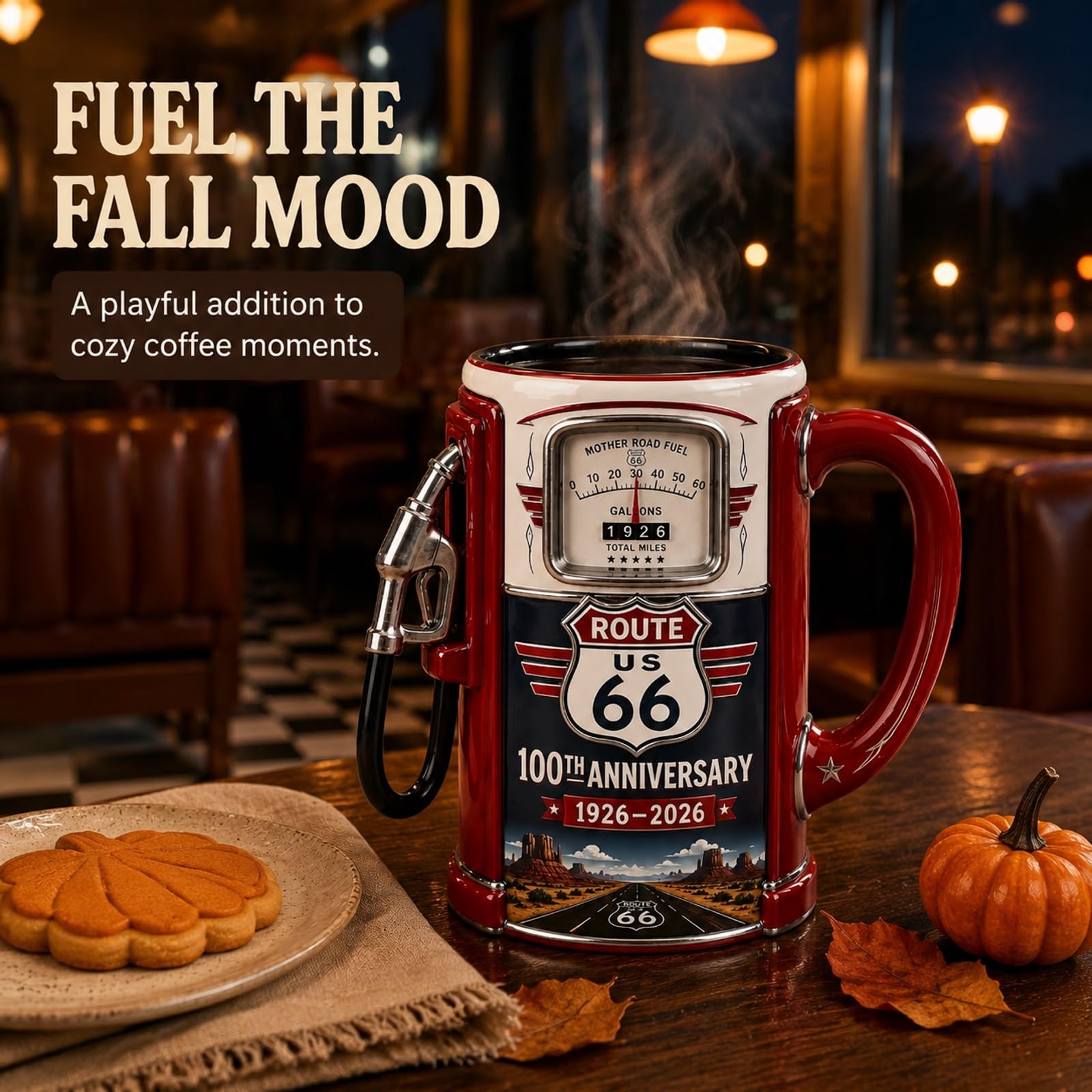 ⛽Route 66 Centennial Fuel Pump Mug – 100th Anniversary Edition (1926–2026）