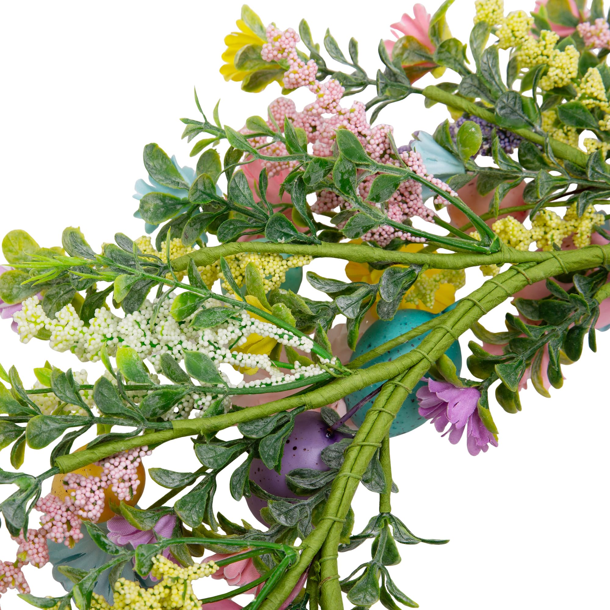 Easter Door Wreath Spring Wreath with Pastel Eggs and Mixed Twigs