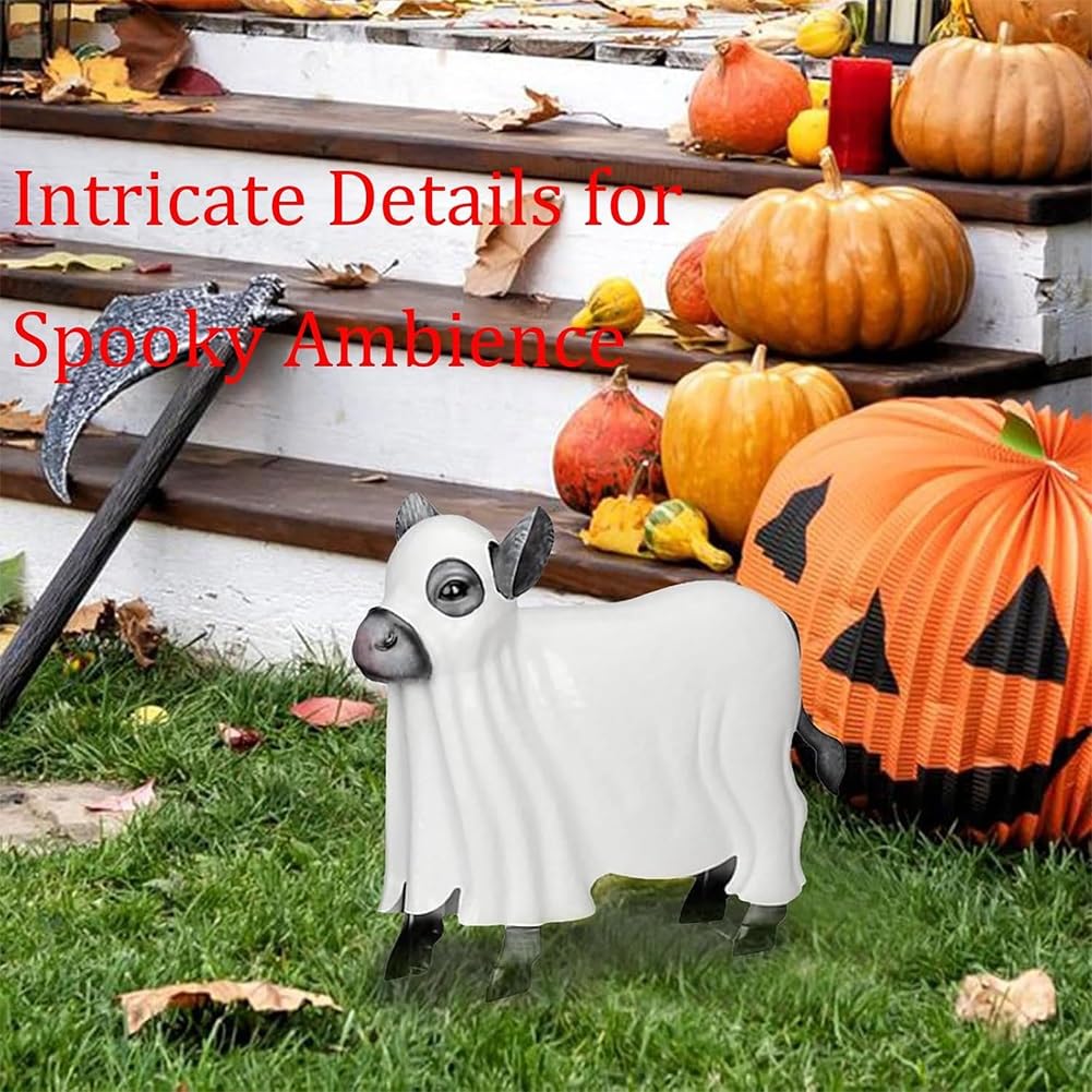 🐄Spooky Ghost Cow Statue