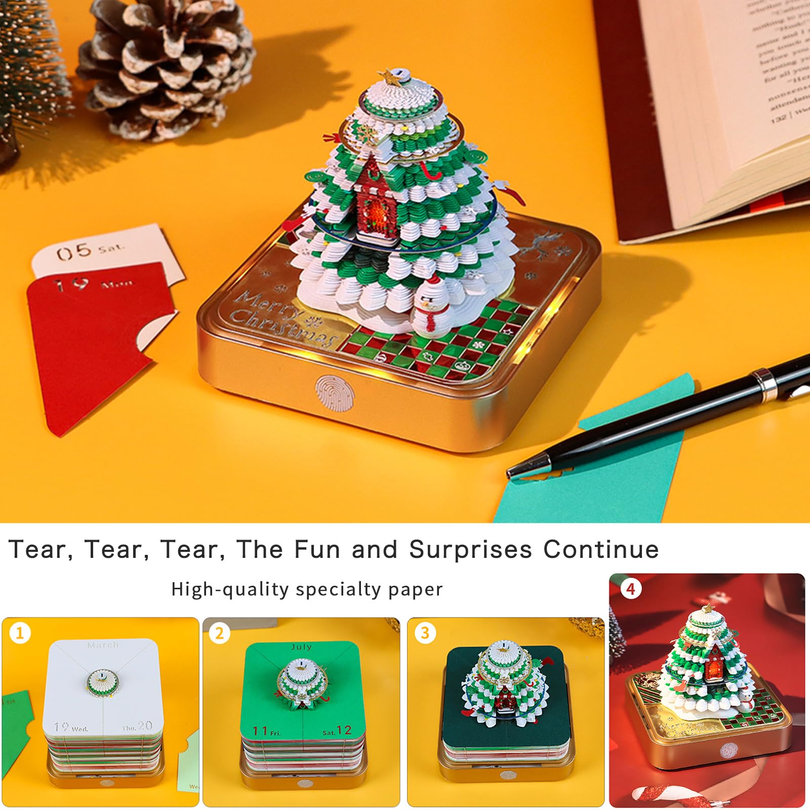 🎄Tree House Paper Sculpture 3D Calendar