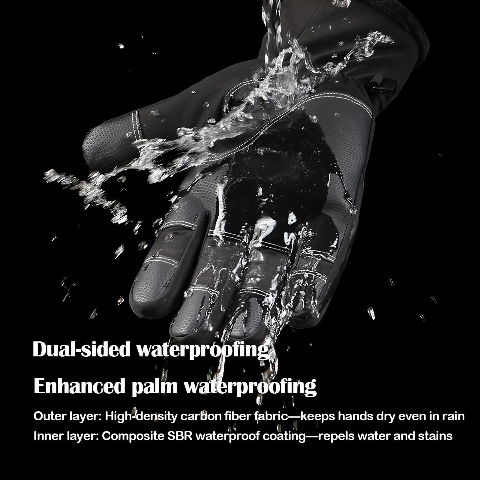 Three-Level Adjustable Heated Gloves, Windproof And Waterproof.