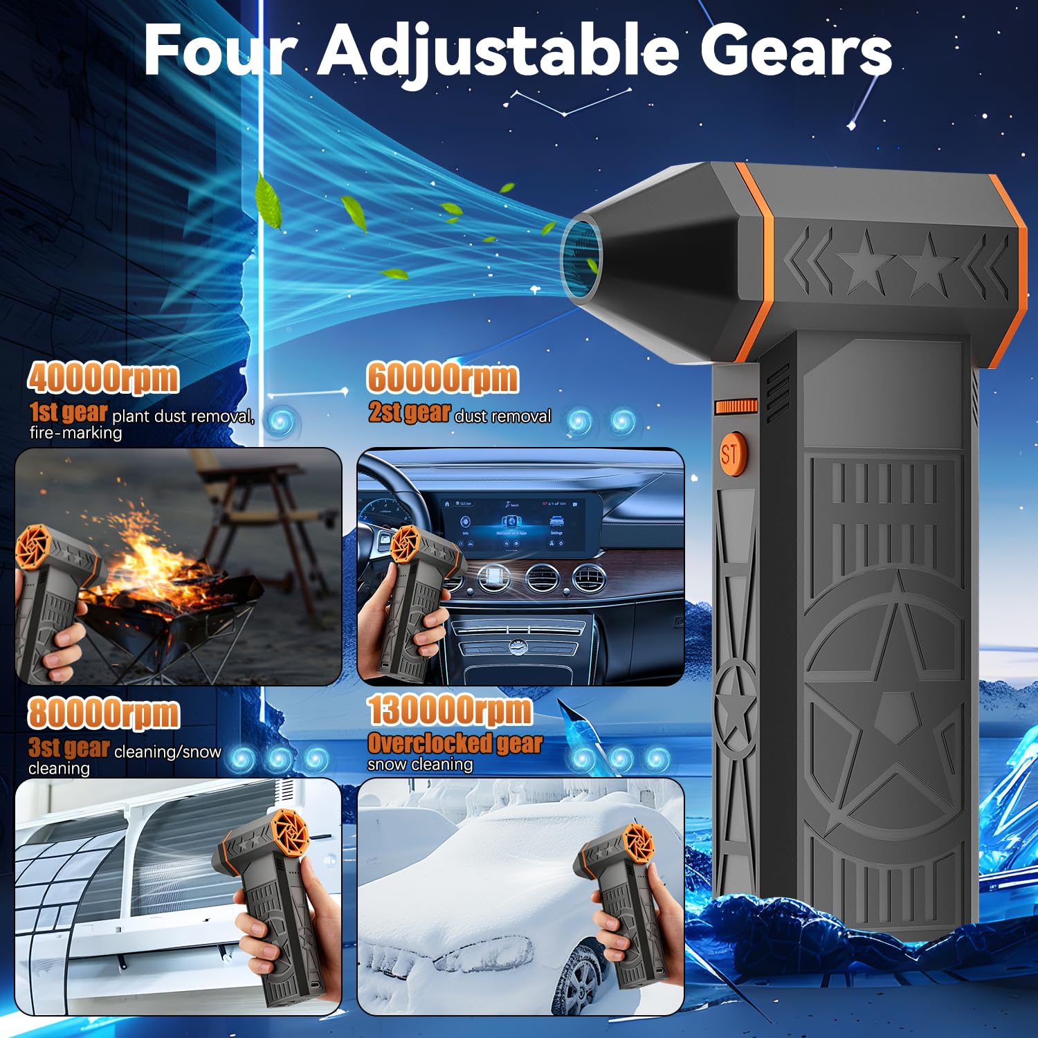 2026 Upgrade 5000W Thermal Turbo fan Snow Blower