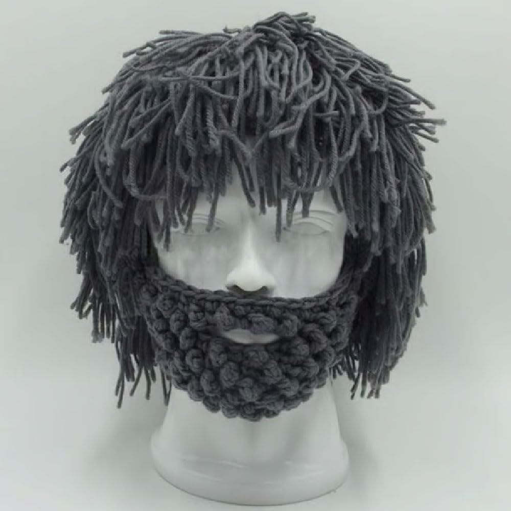 Handmade Crochet Beard and Long Hair Set