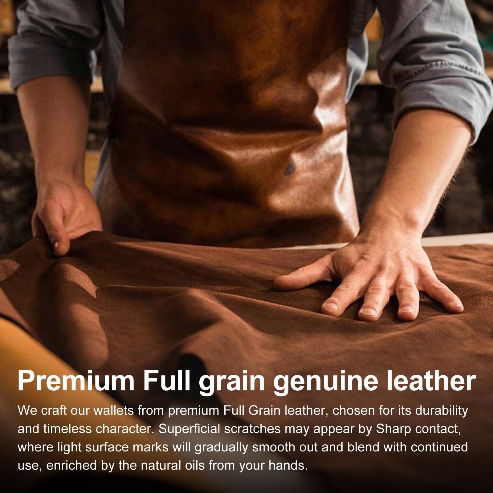 Genuine Leather Slim RFID Minimalist Wallet for Men