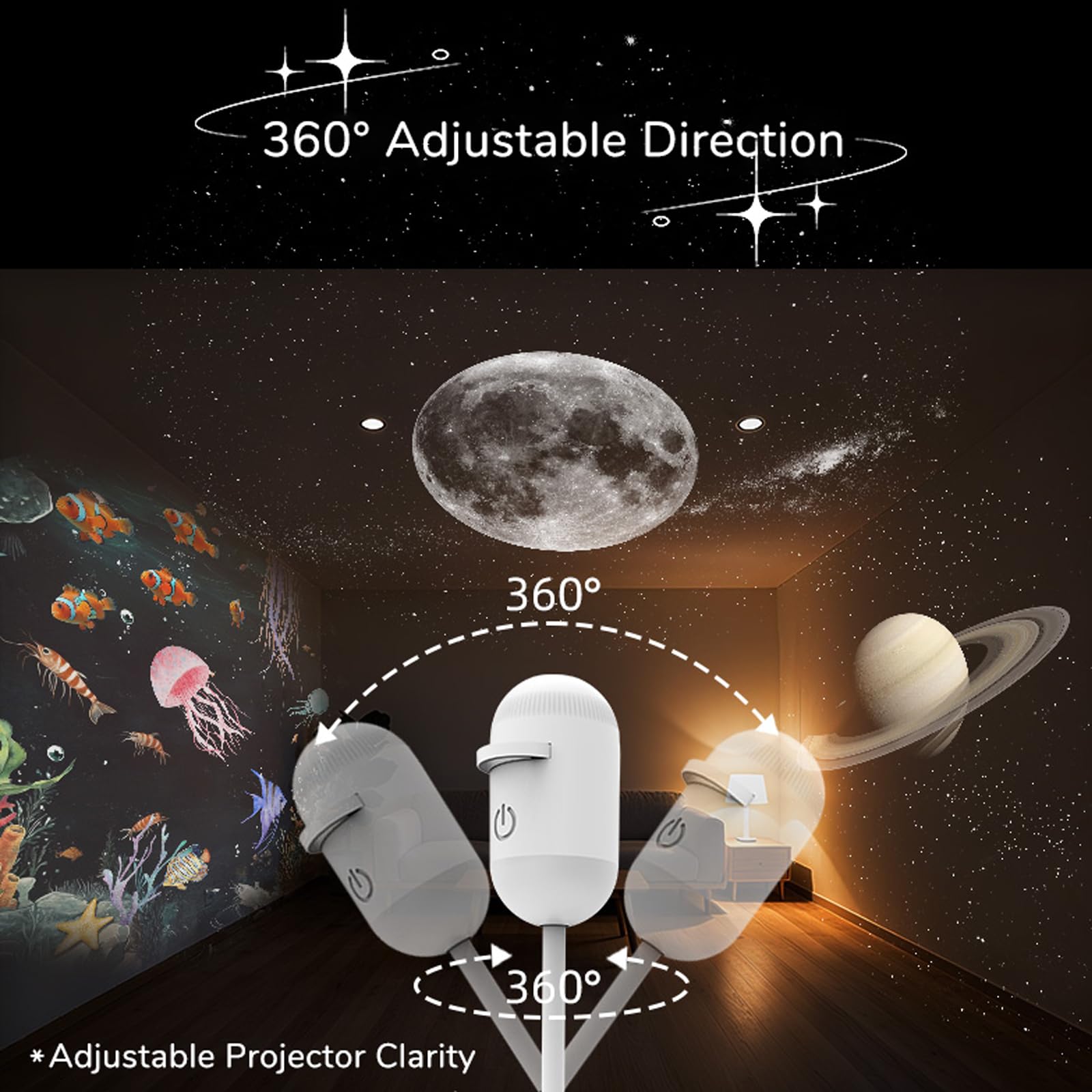 2-in-1 Starry Sky Night Light Projector