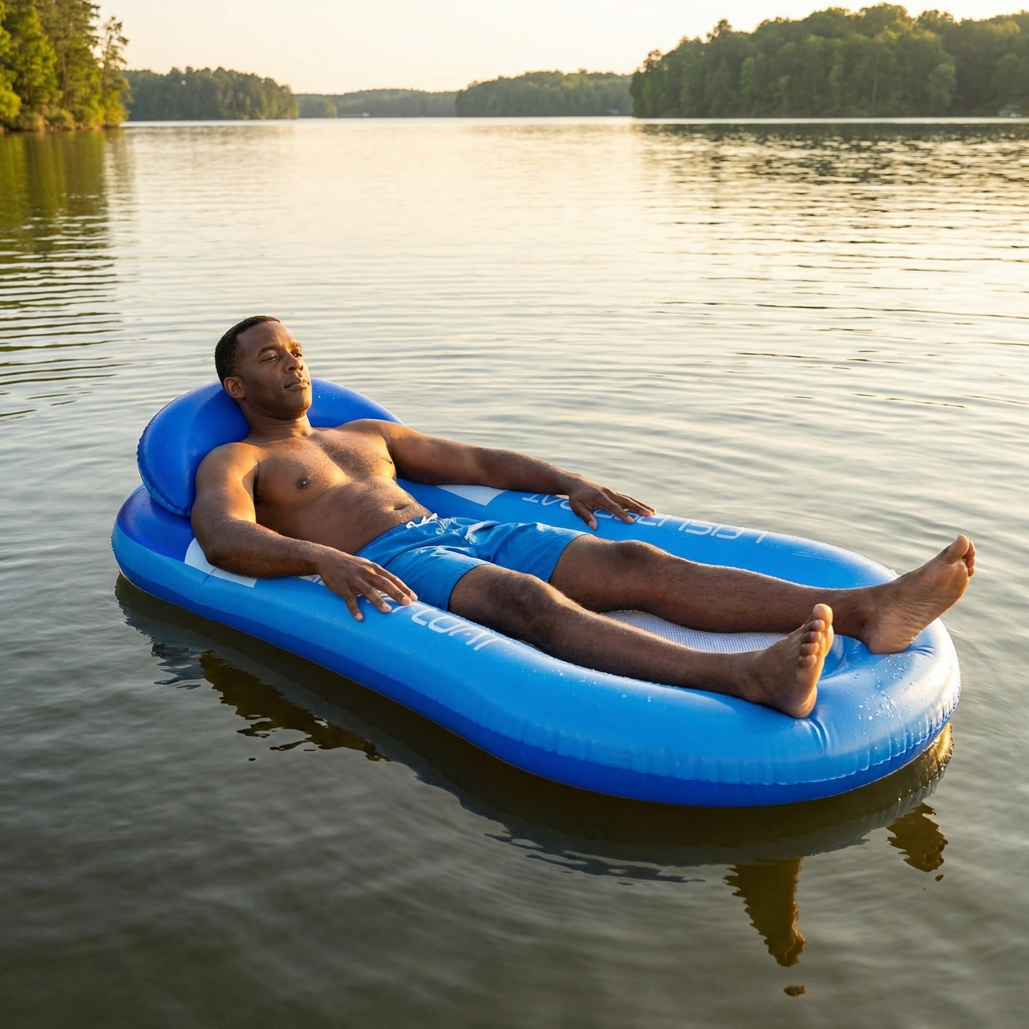 Inflatable Pool Float Adult With Headrest
