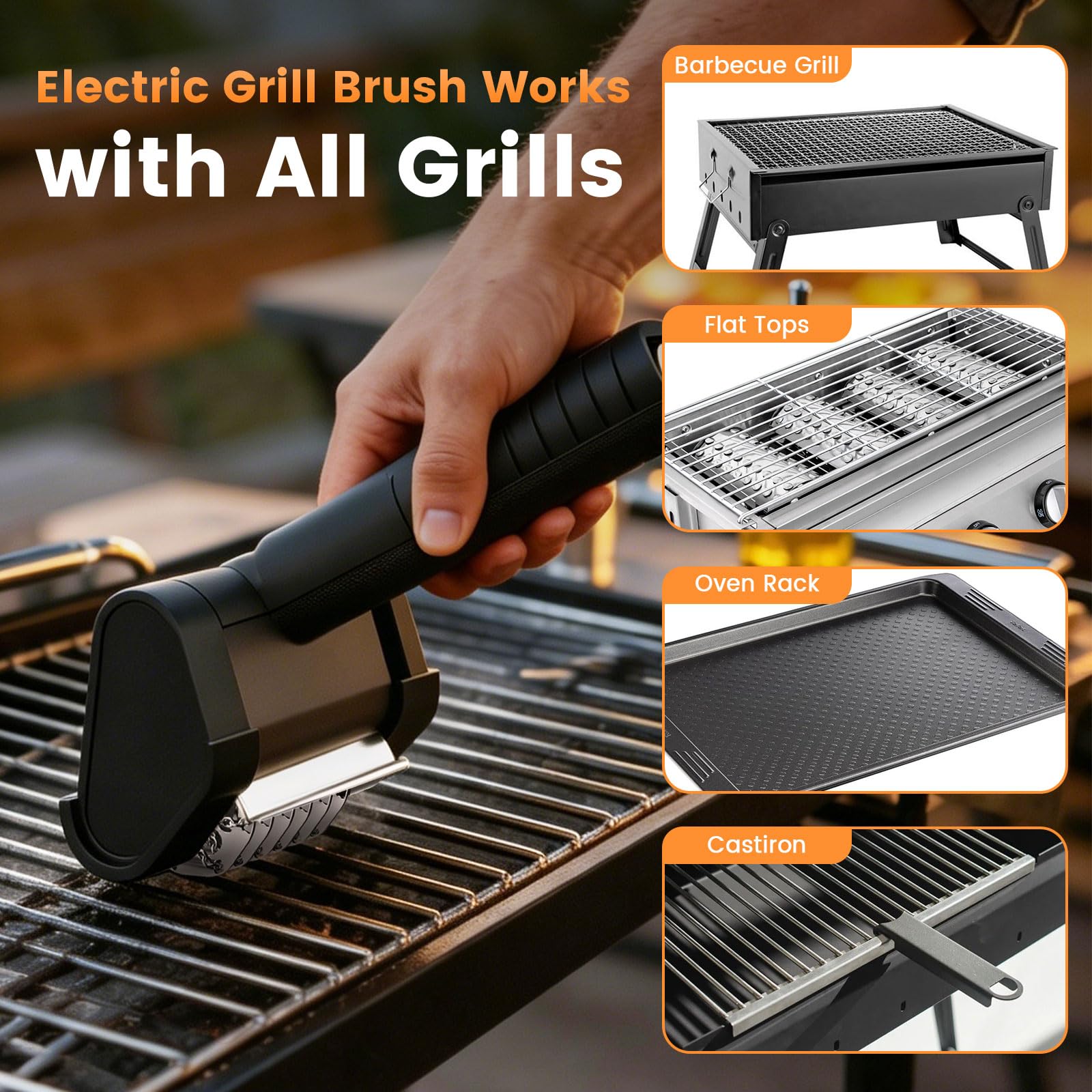 🔥 Bristle-Free Electric Grill Cleaning Brush