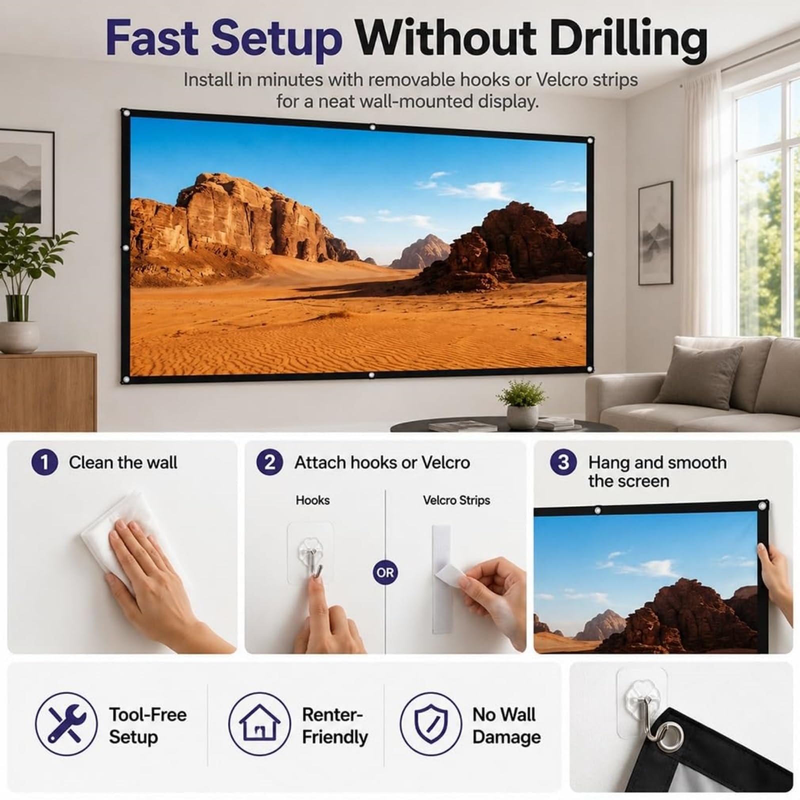 🎬Foldable ALR (Ambient Light Rejecting) projection screen