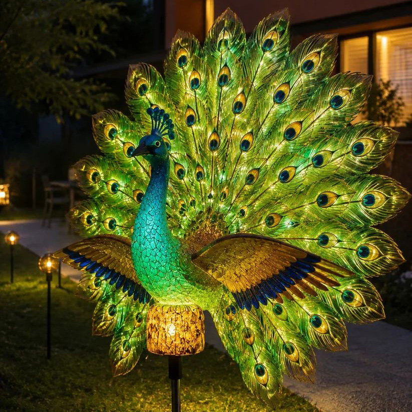 🦚Solar Peacock Garden Sculpture