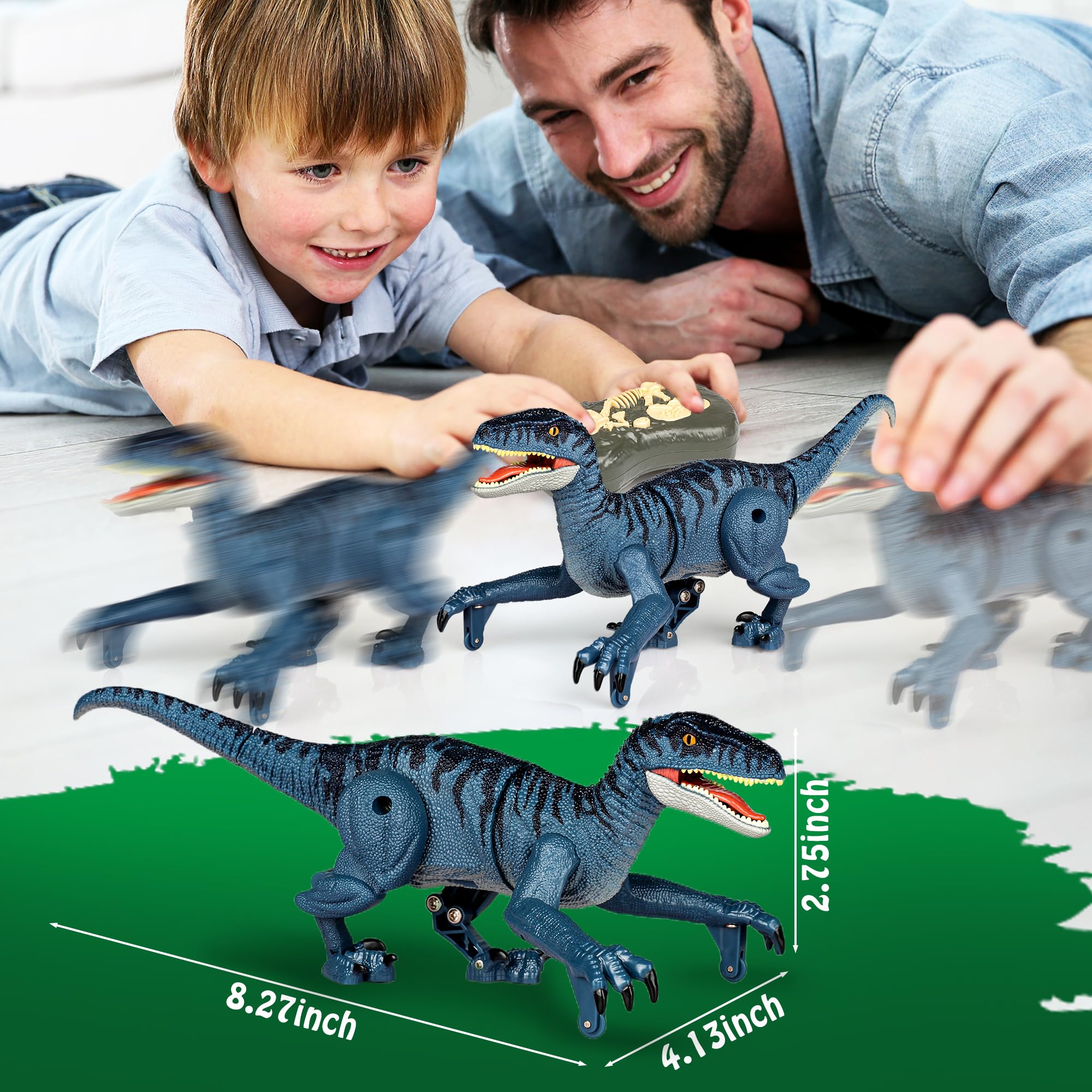 Remote Control Dinosaur Toys, Walking Robot Dinosaur w/ Roaring Sounds