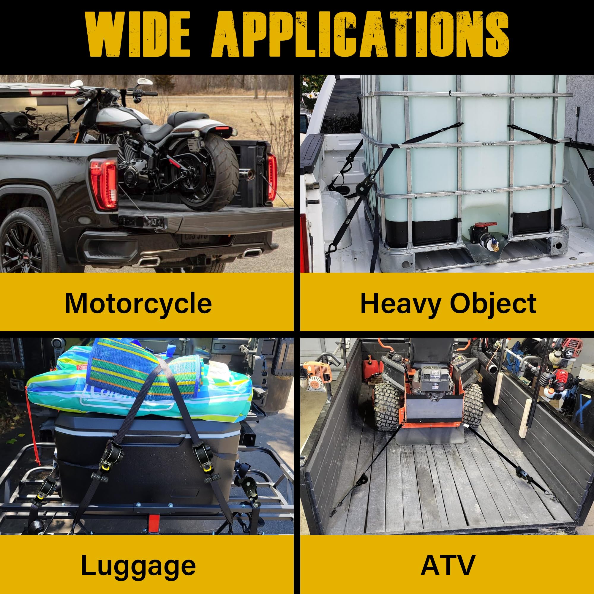 9.8ft. Retractable Ratchet Tie-Down Straps