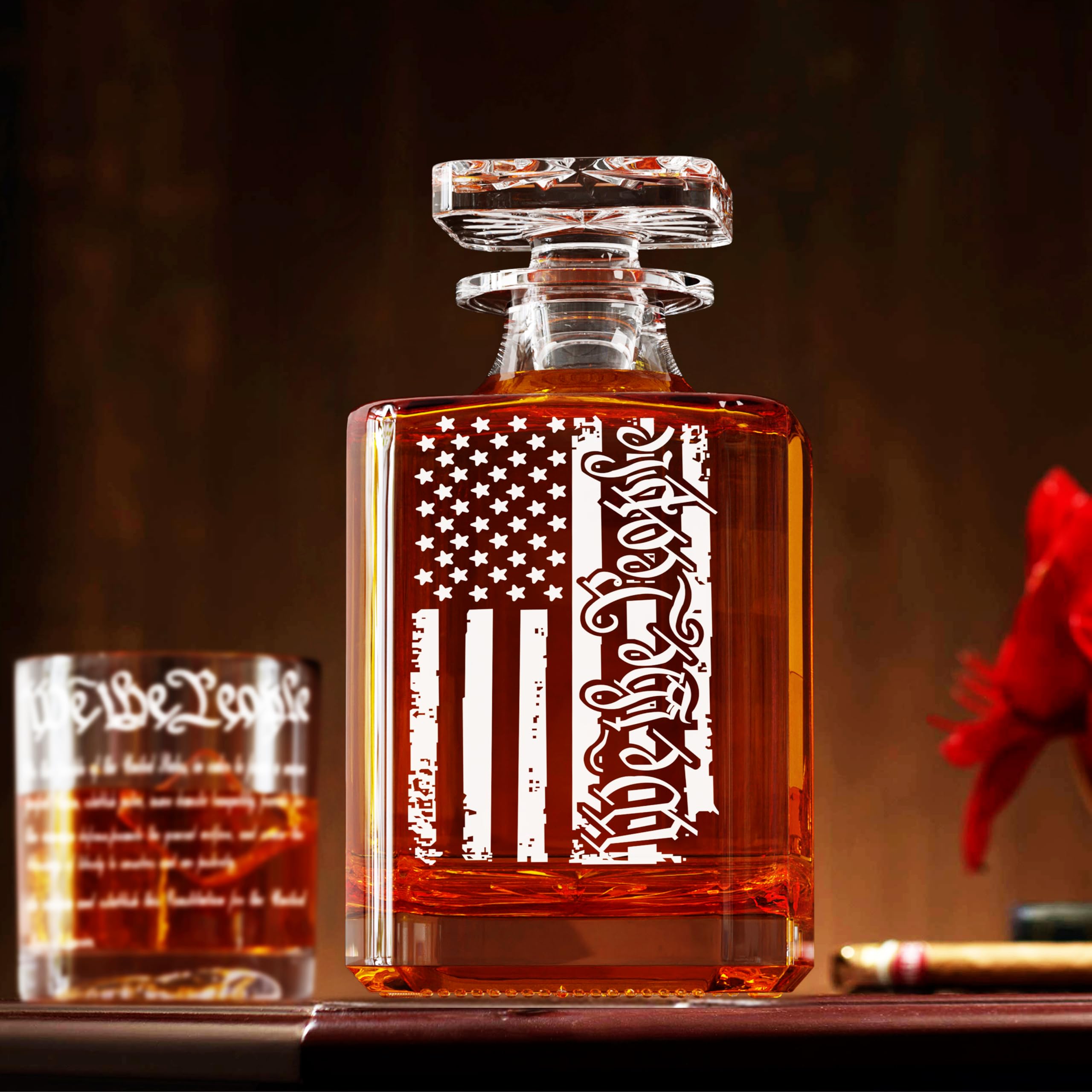 American Flag Decanter