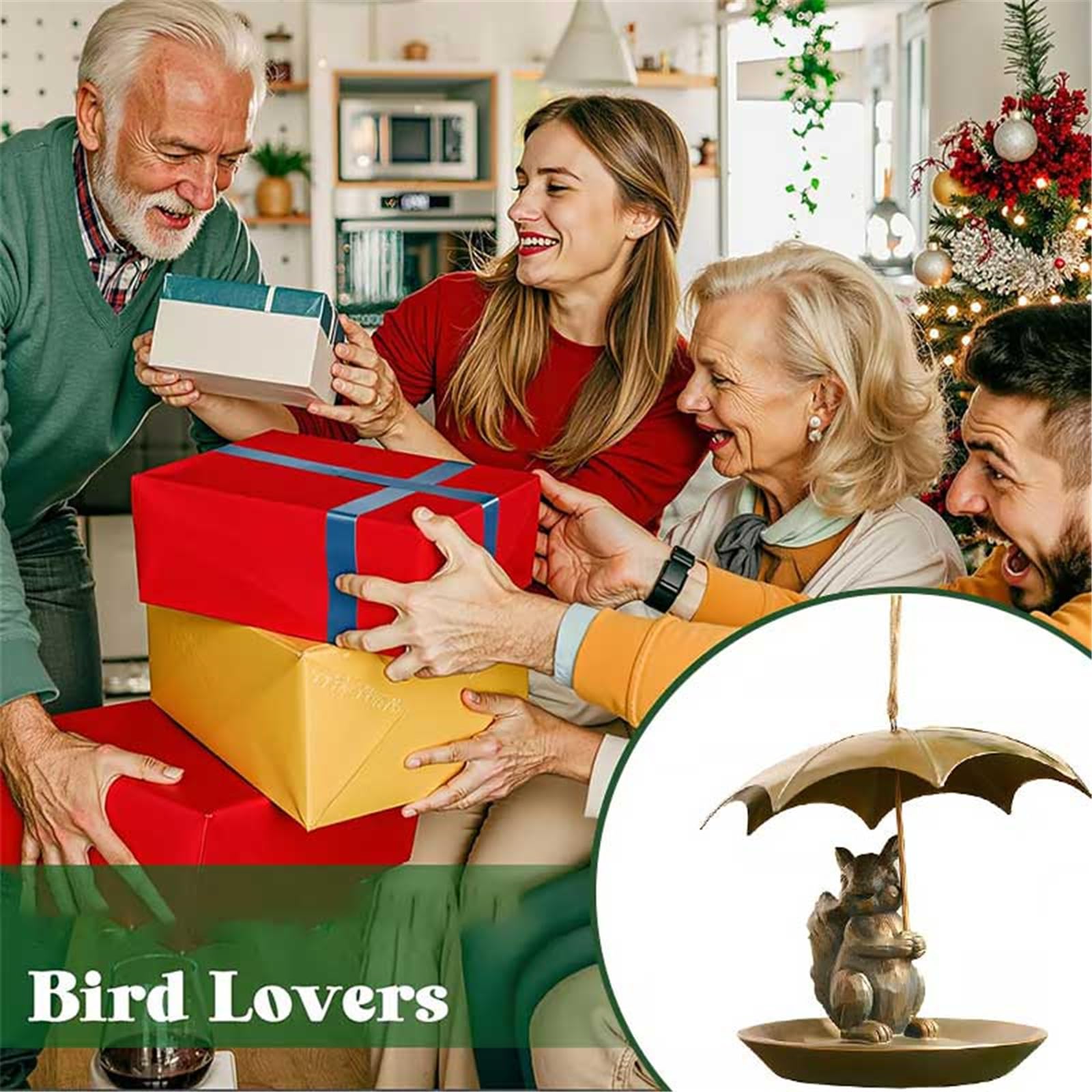 Girl Next Door Animal Bird Feeder with Umbrella