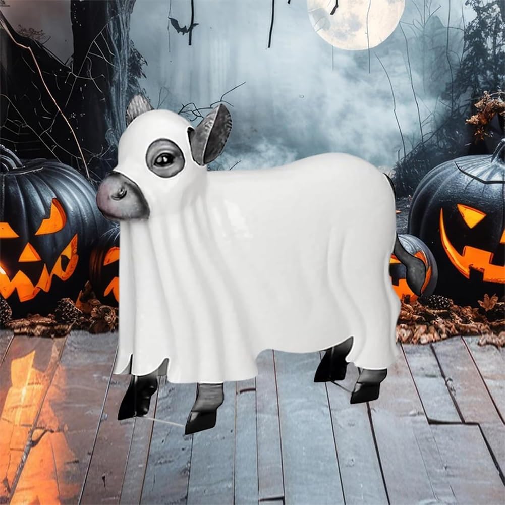🐄Spooky Ghost Cow Statue