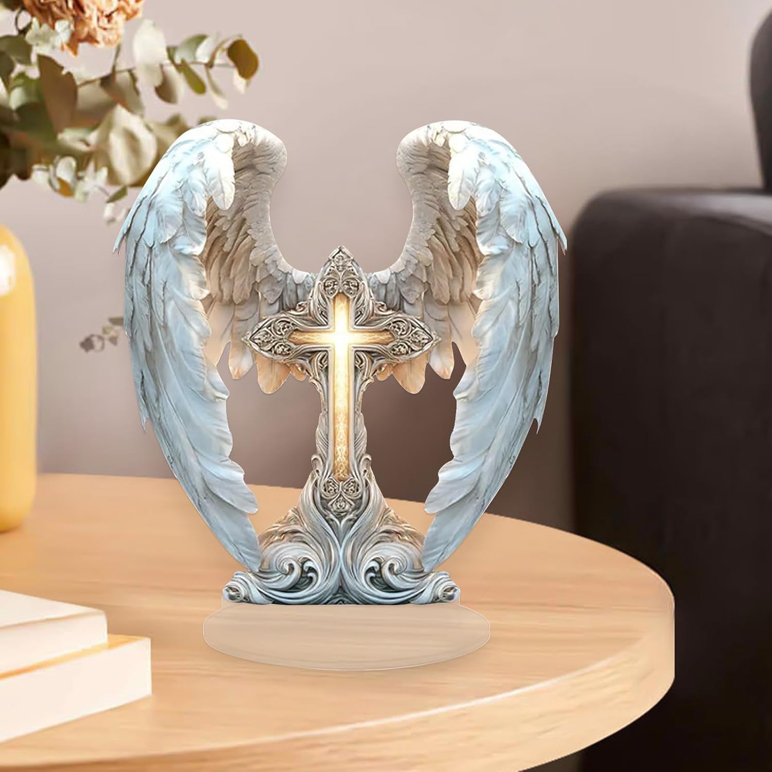 ⭐Gorgeous Angel Wings Cross Decoration