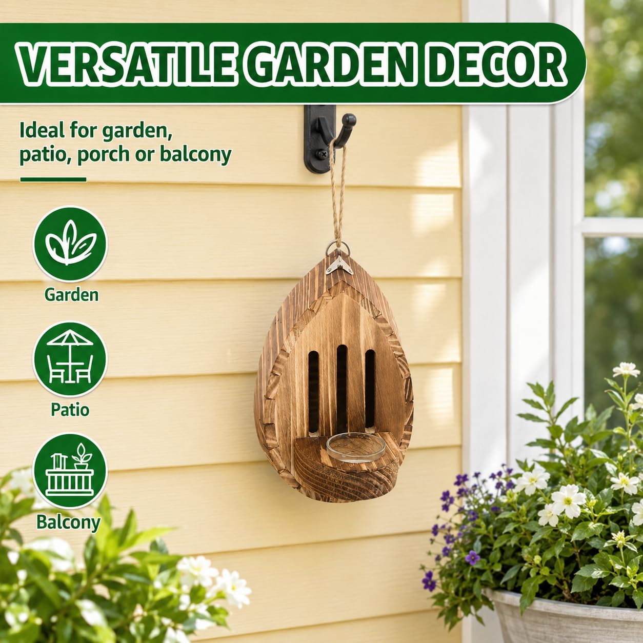 🦋Teardrop Shaped Wooden Butterfly House for Outdoor Garden