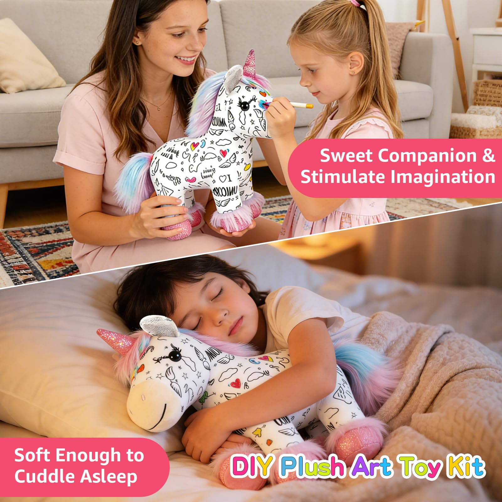 DIY Color-In Unicorn Plush Toy Kit