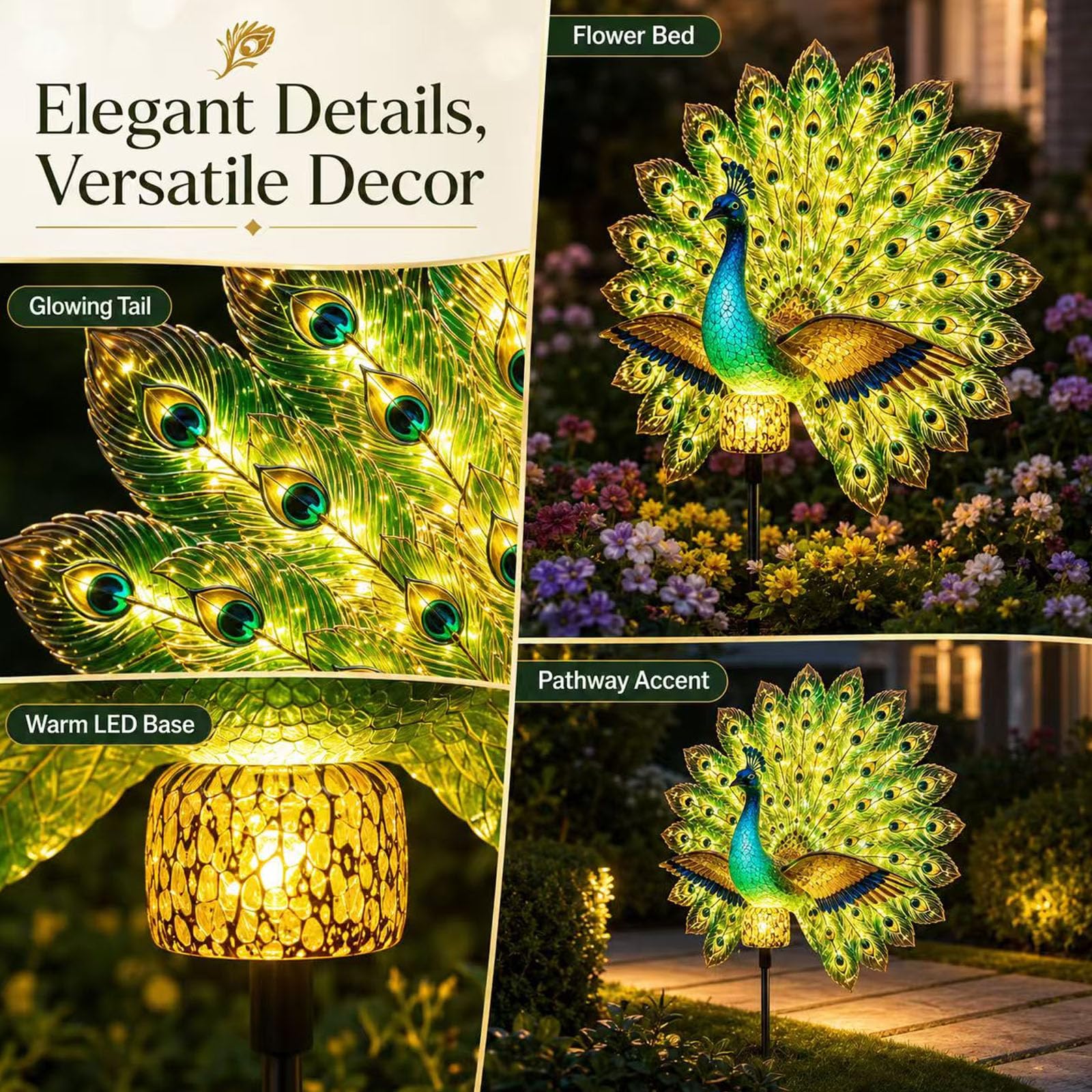🦚Solar Peacock Garden Sculpture