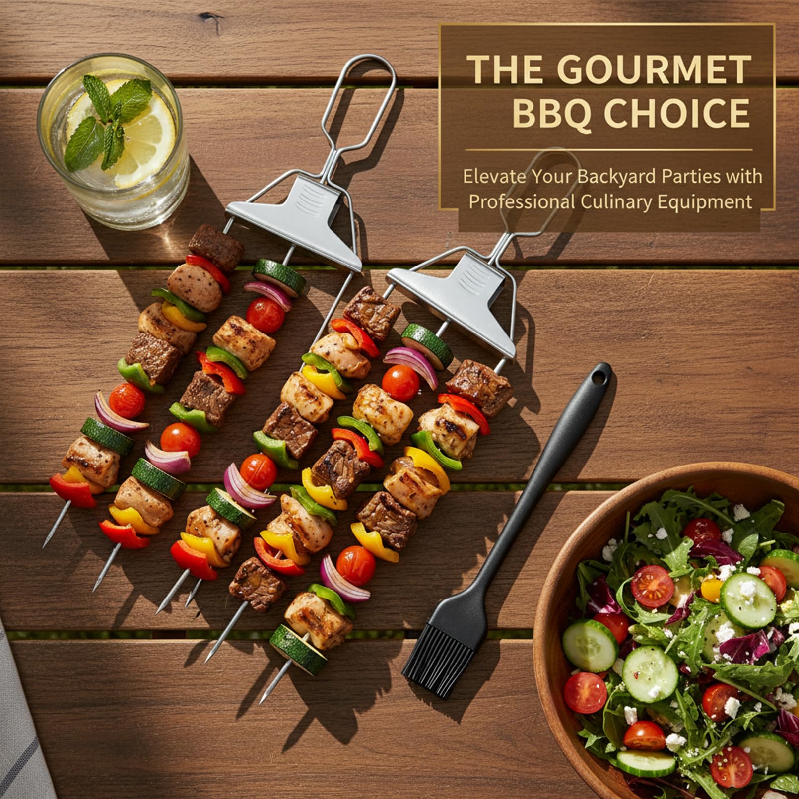 3‑Prong Stainless Steel Skewers for Grilling