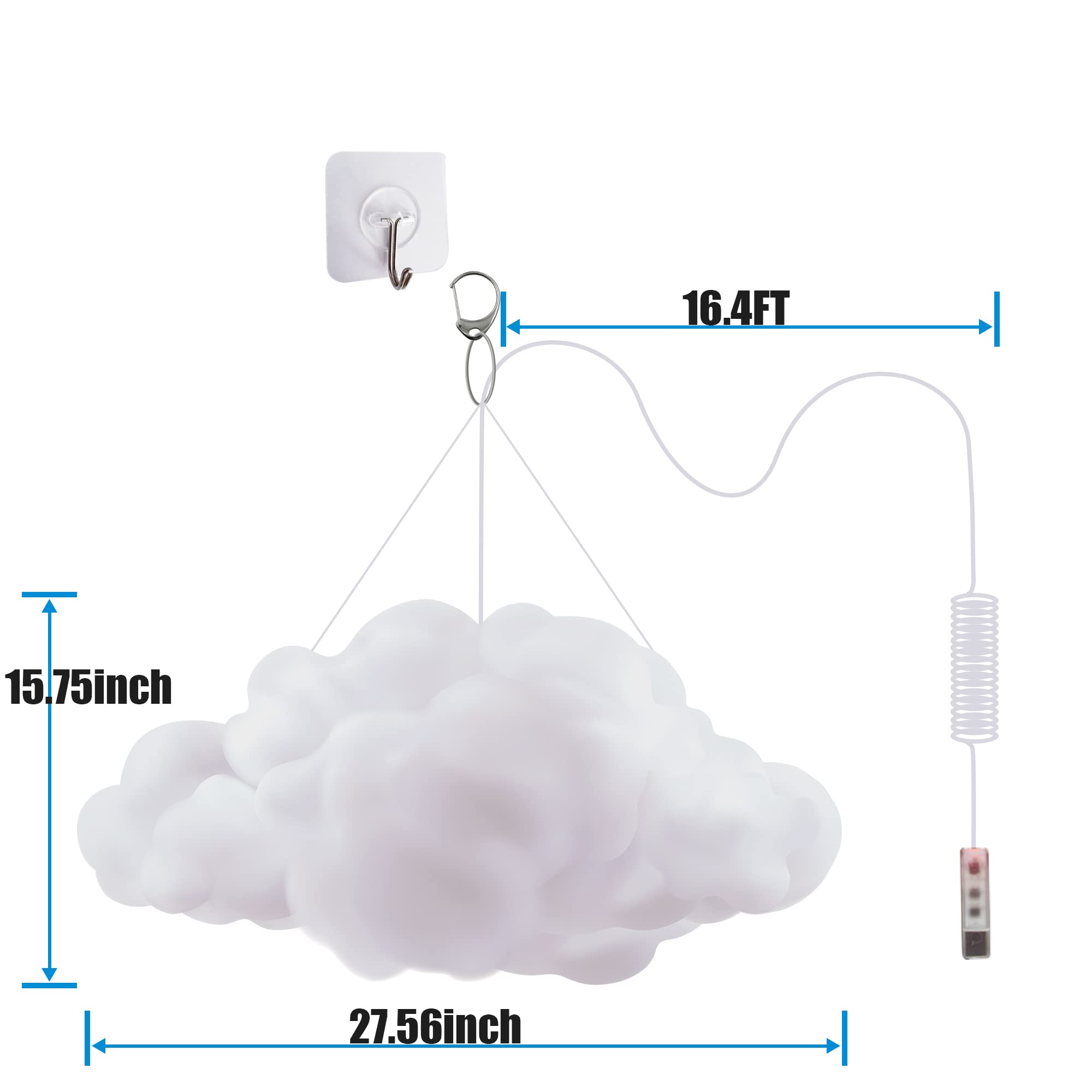 LED 3D Big Cloud lightning Light