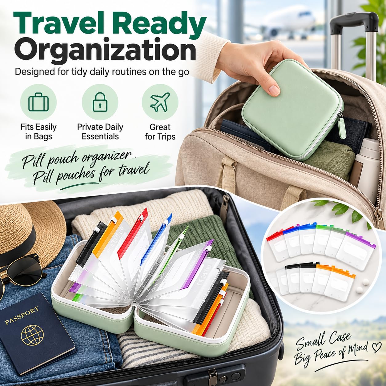 💊2-Week Travel Pill Organizer Binder