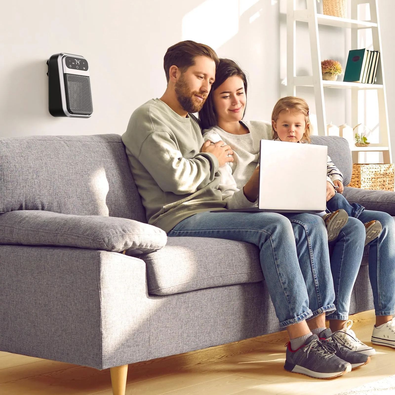 800W Wall Outlet Space Heater with Remote