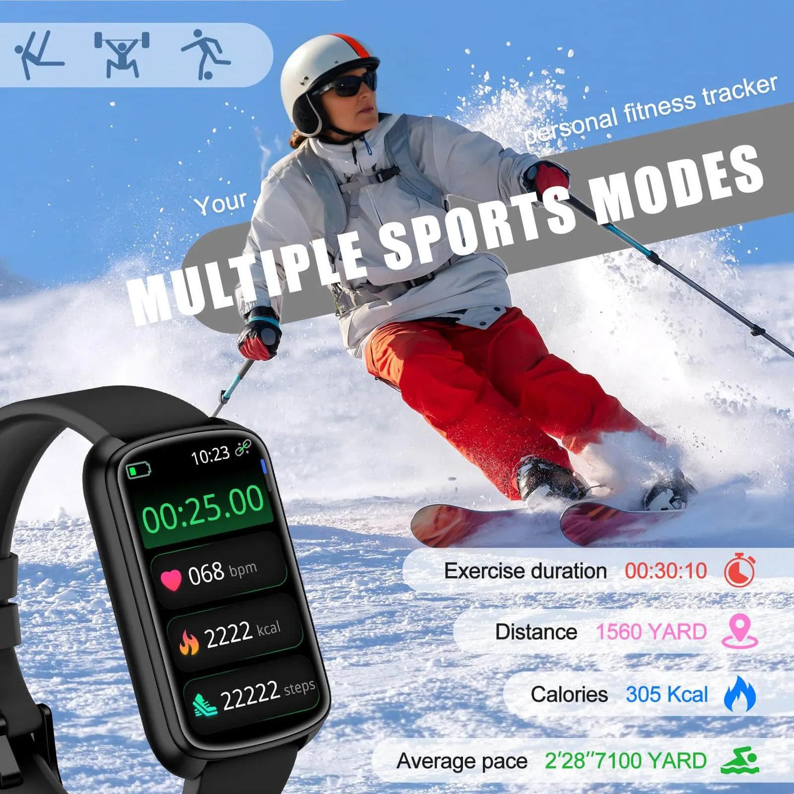 Fitness Tracker Smart Watch