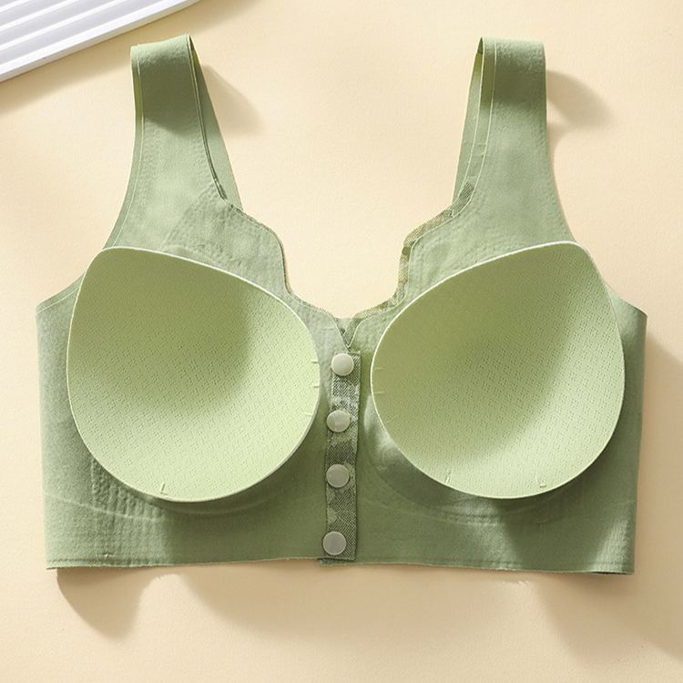 Ice Silk Seamless Front Button Bra