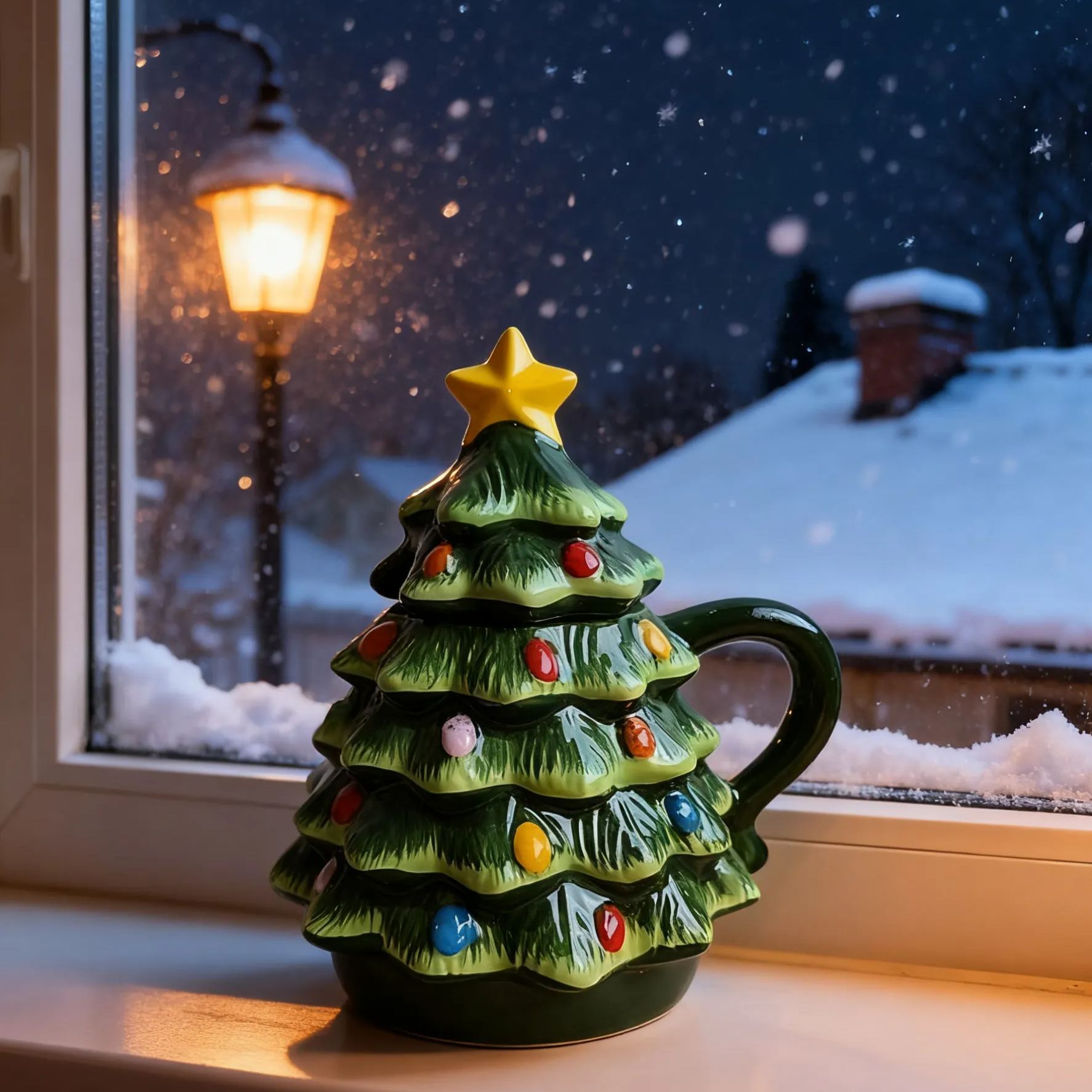 16 oz. Nostalgic Ceramic Tree Lidded Mug