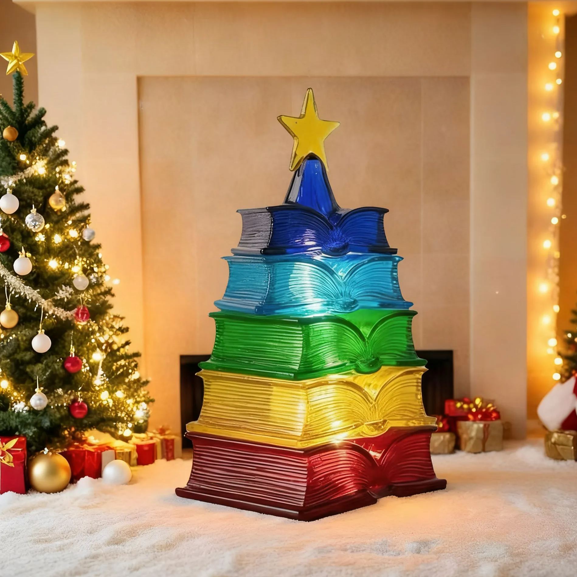 3D Christmas Book Tree Lamp