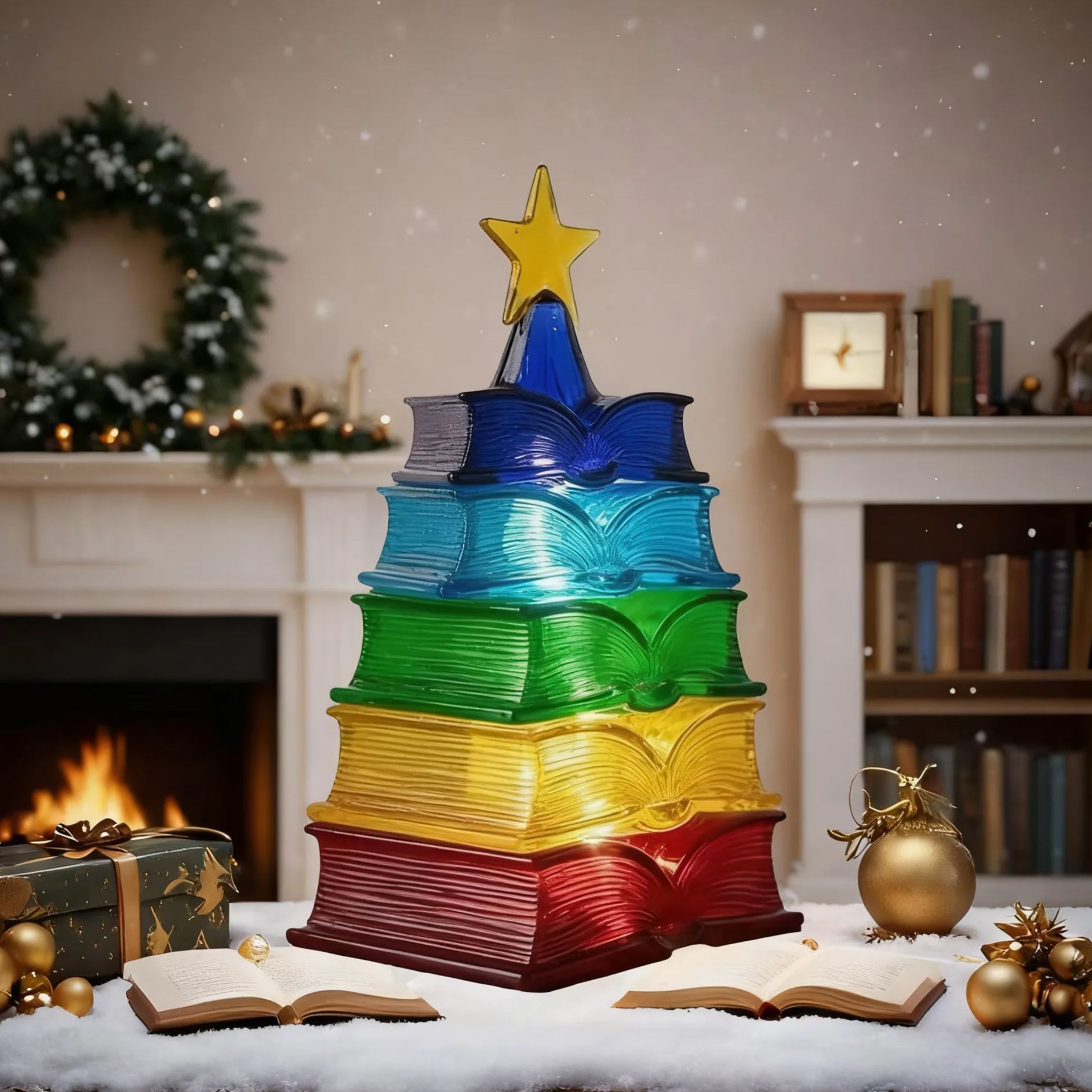 3D Christmas Book Tree Lamp