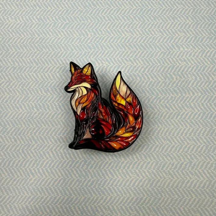 🎁Stained Glass Wildlife Enamel Pins