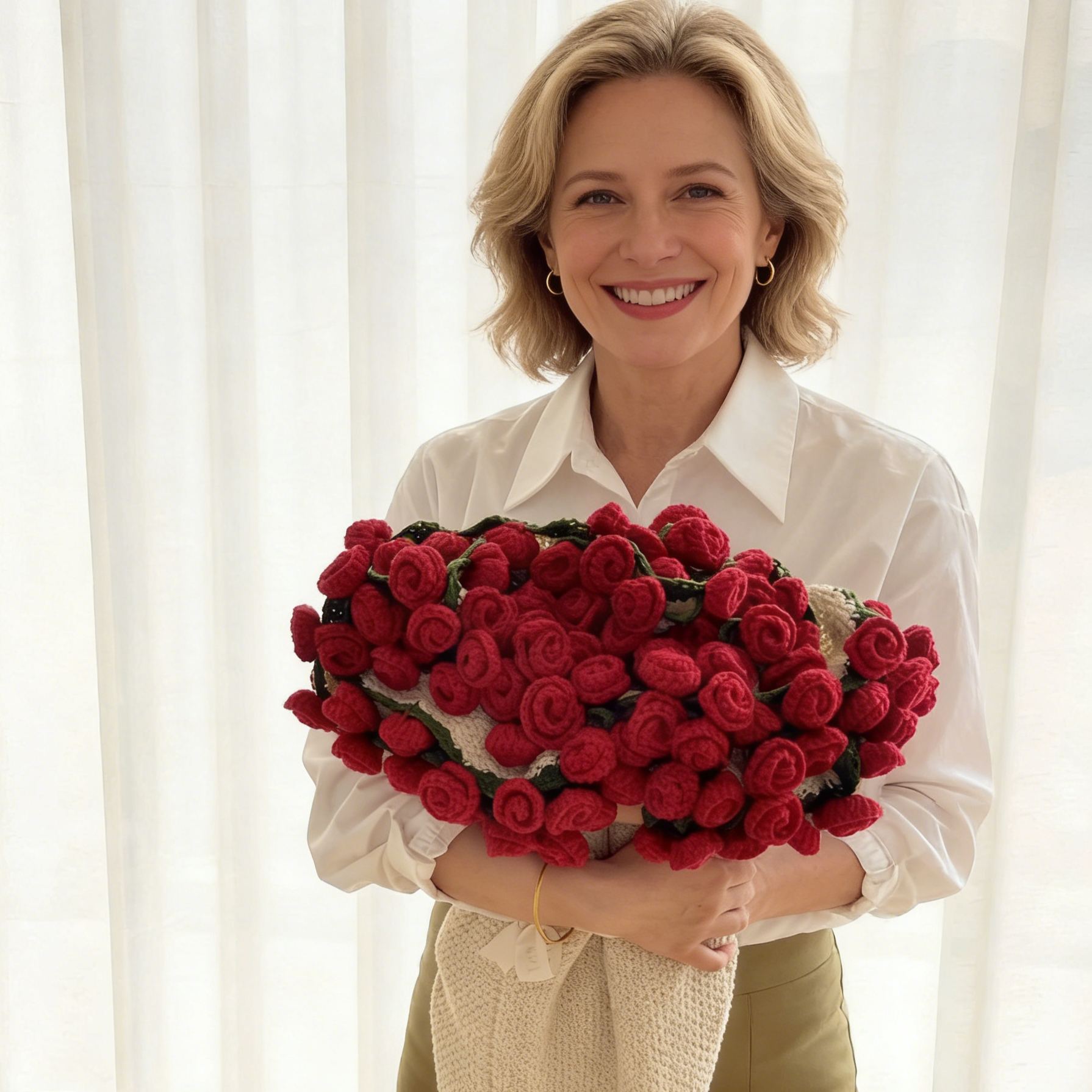 Premium Rose/Sunflower Bouquet Blanket