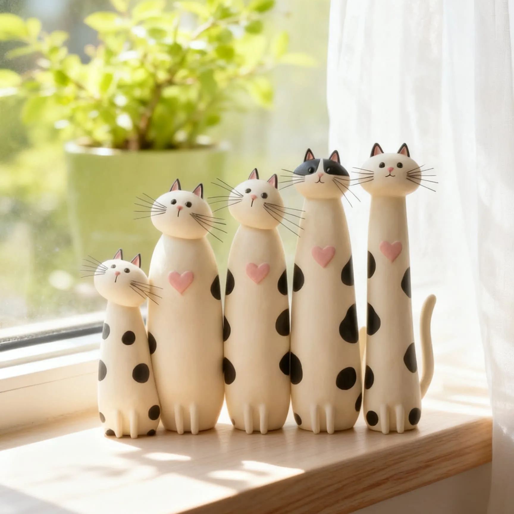 Whimsical and quirky cat figurines