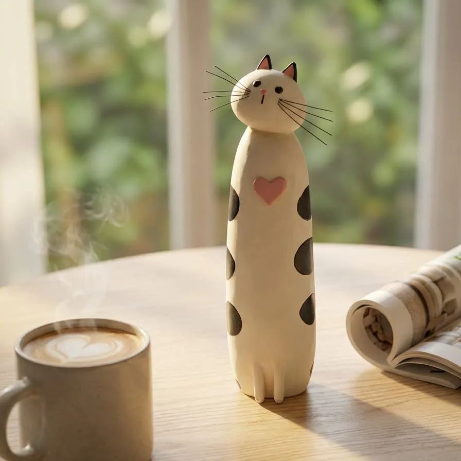 Whimsical and quirky cat figurines