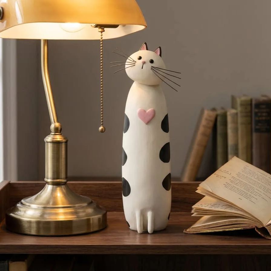 Whimsical and quirky cat figurines