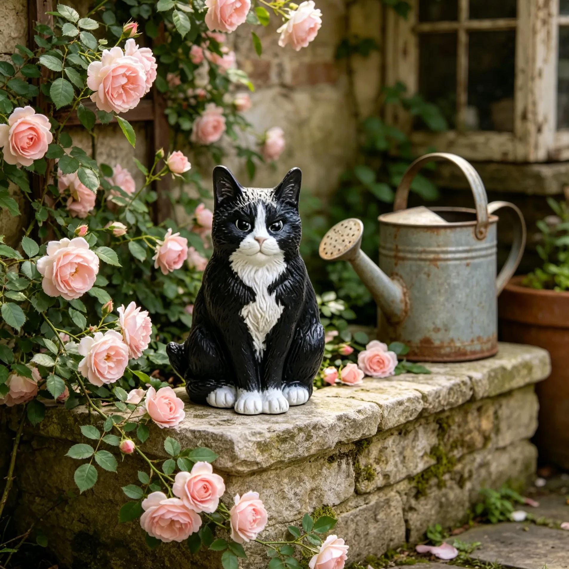 Outdoor Garden Cat Statue – Adorable Seated Feline Decor
