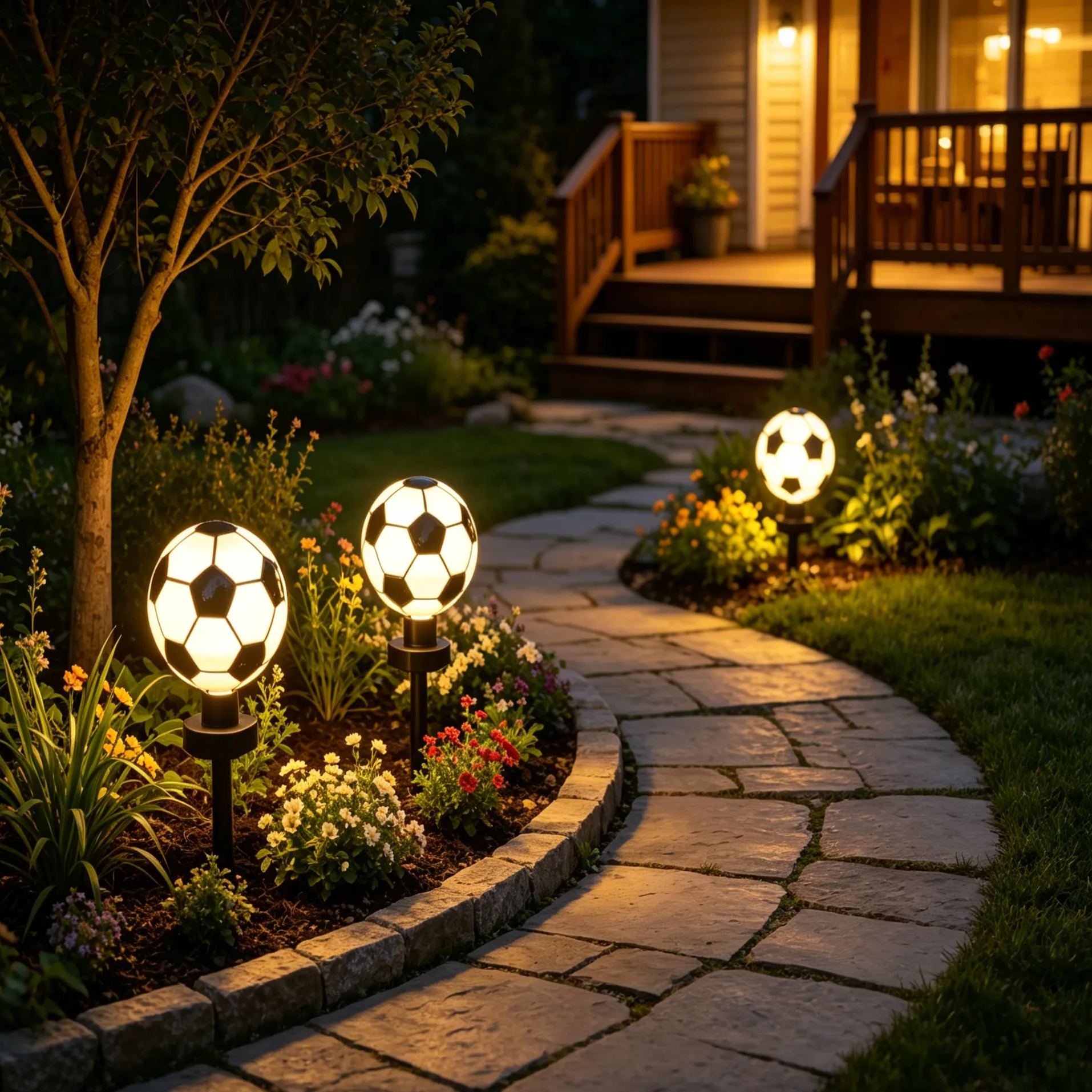 World Cup Soccer Ball Solar LED Garden Stake Light