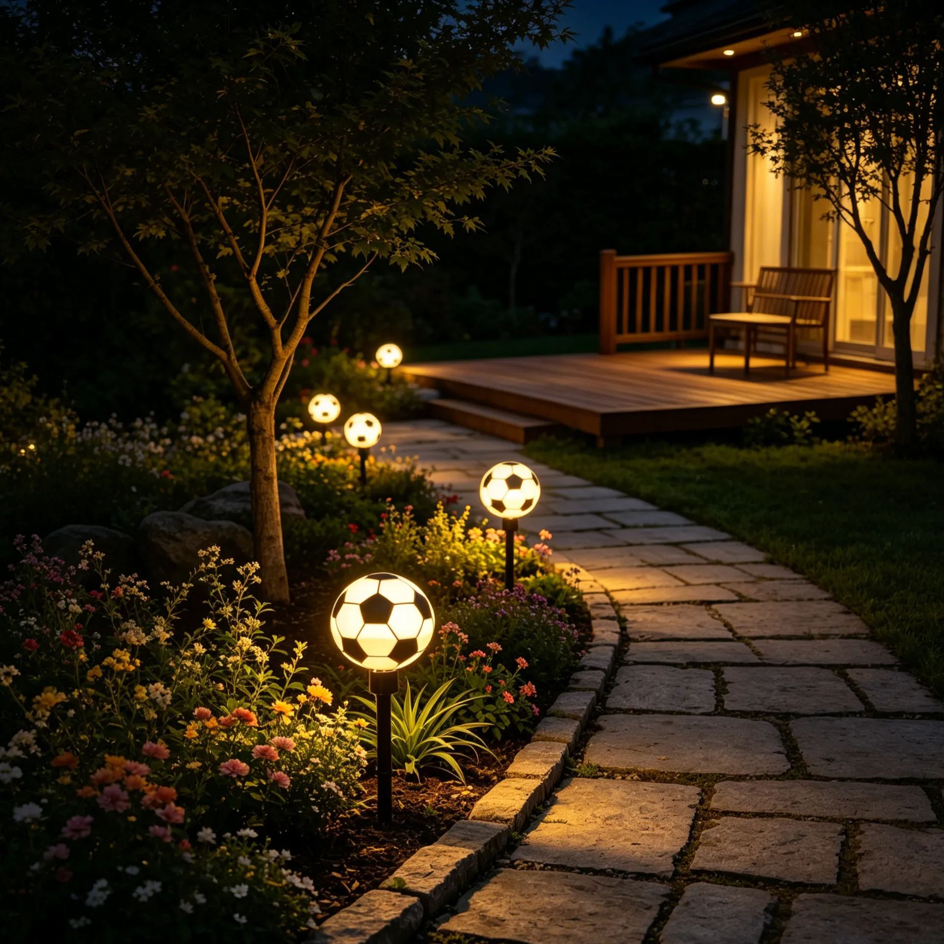 World Cup Soccer Ball Solar LED Garden Stake Light