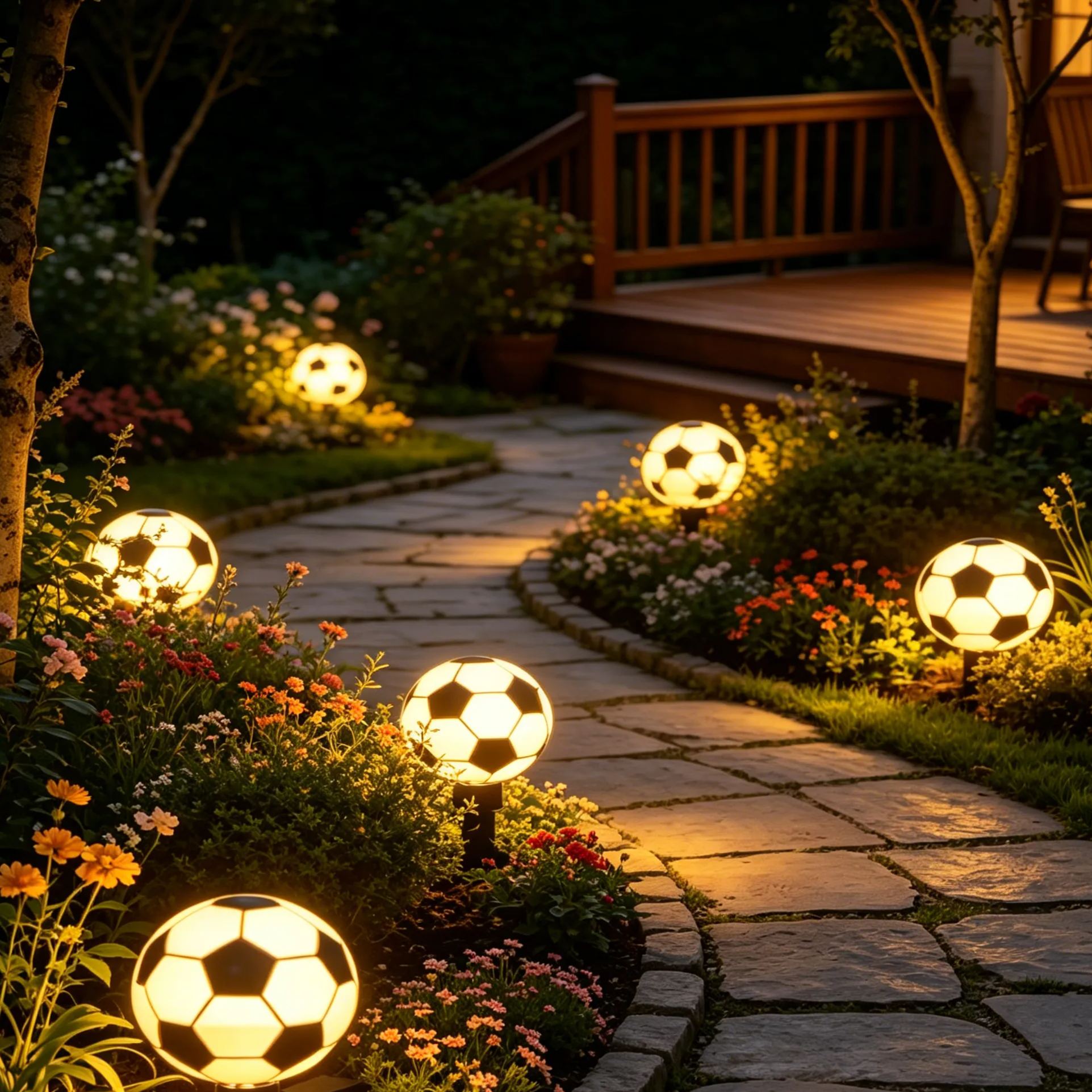 World Cup Soccer Ball Solar LED Garden Stake Light