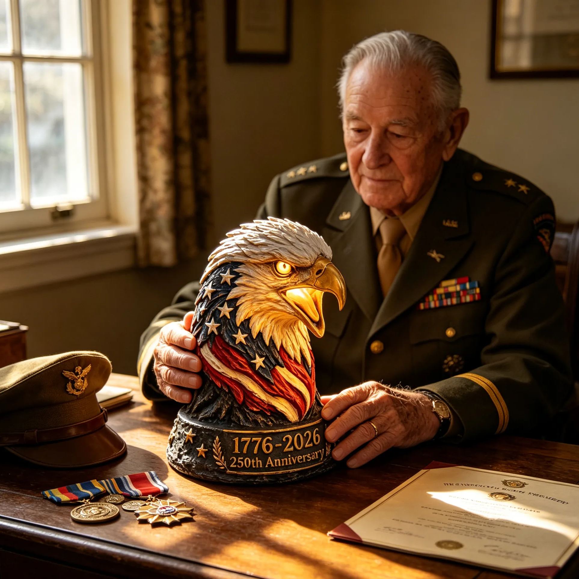 250th Anniversary Patriotic Eagle Figurine