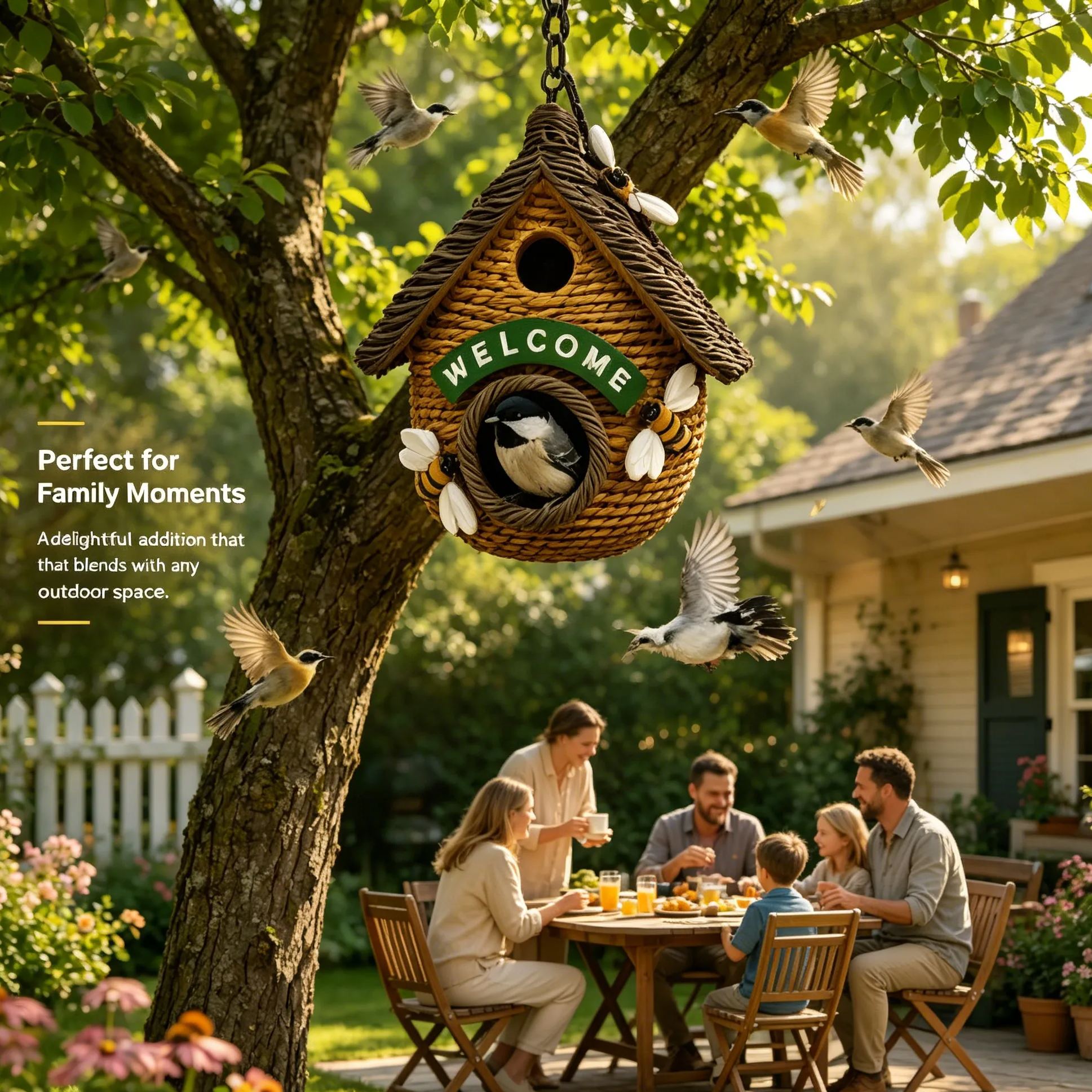 Charming Outdoor Birdhouse – Perfect for Garden Bird